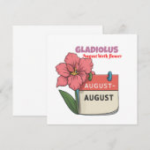 アリストロコリア - 8月の誕生花 招待状 (正面/裏面)