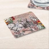 アリスナンセンスなカーテンのワンダーランド スクエアペーパーコースター (アングル)
