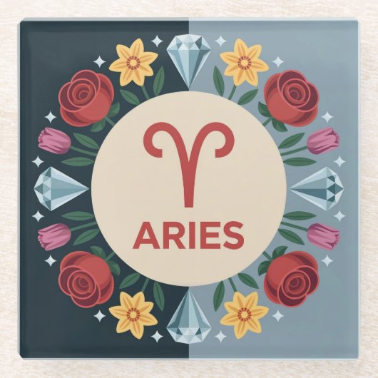 アリスフラワーズスクエアガラスコースター ガラスコースター (正面)