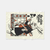 アリスホワイトラビットクラシックワンダーランド フリースブランケット (正面(横))