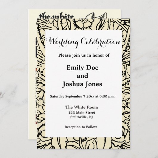 アリスホワイトラビットクラシックワンダーランド 招待状 (正面/裏面)