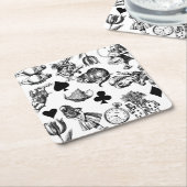 アリスホワイトラビットワンダーランドクラシック スクエアペーパーコースター (アングル)