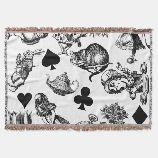 アリスホワイトラビットワンダーランドクラシック スローブランケット (正面)