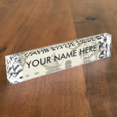 アリスホワイトラビットワンダーランドクラシック デスクネームプレート (側面)