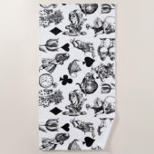 アリスホワイトラビットワンダーランドクラシック ビーチタオル (正面)