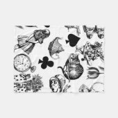 アリスホワイトラビットワンダーランドクラシック フリースブランケット (正面(横))