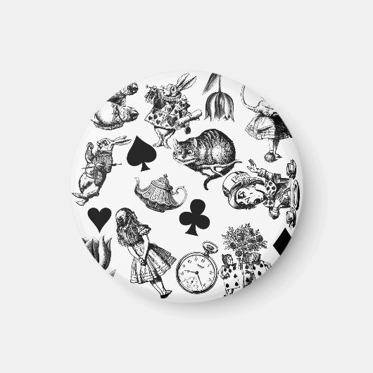 アリスホワイトラビットワンダーランドクラシック マグネット (正面)