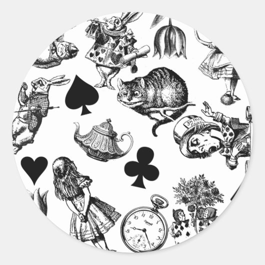 アリスホワイトラビットワンダーランドクラシック ラウンドシール (正面)