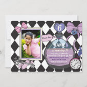 アリスボウワンダーランド誕生日フォト招待状 招待状 (正面)