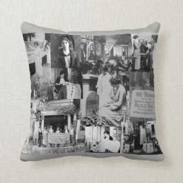 アリスポールのSuffragetteの歴史的写真のコラージュ クッション