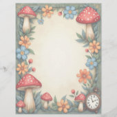 アリスマッシュルームと時計スクラップブック紙 (裏面)