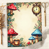 アリスマッシュルームティーカップクロックスクラップブック紙