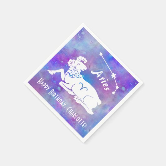 アリスラムコンステレーションスターズ名前をカスタムする誕生日 スタンダードカクテルナプキン (角)