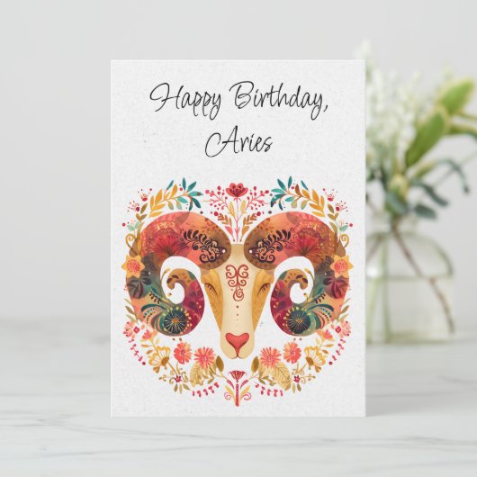 アリスラム〔占星術の〕十二宮図ボホフローラ誕生日フラットカード (スタンド正面)