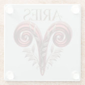 アリスレッドグリフシルバースクエアガラスコースター ガラスコースター (裏面)