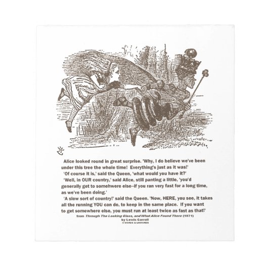 アリスレッドランニングクイーンが同じ場所に ノートパッド (正面)