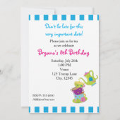 アリスワンダーランドお洒落ティー誕生日パーティー 招待状 (裏面)