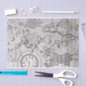 アリスワンダーランドコラージュの切り離し 薄葉紙 (クラフト)