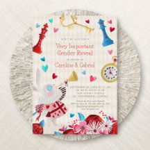 アリスワンダーランドジェンダーリビール招待状