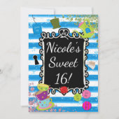 アリスワンダーランドティーパーティーハートフレーム招待状 招待状 (正面)