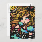 アリスワンダーランドハート妖精ファンタジーアートガール ポストカード (正面/裏面)