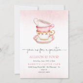 アリスワンダーランドパー茶ガールティーバースデーパーティー 招待状 (正面)