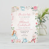 アリスワンダーランドパー茶ガール最初の誕生日パーティー 招待状 (スタンド正面)