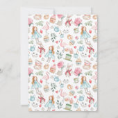 アリスワンダーランドパー茶ガール最初の誕生日パーティー 招待状 (裏面)