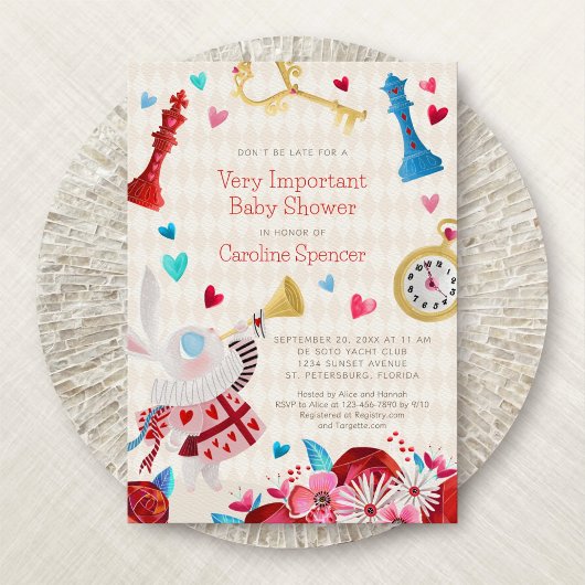 アリスワンダーランドベビーシャワー招待状 招待状