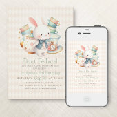 アリスワンダーランドホワイトラビット誕生日 招待状