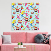 アリスワンダーランド不機嫌ハッターキャットドードルアートバイリー キャンバスプリント (インサイチュ (リビング))