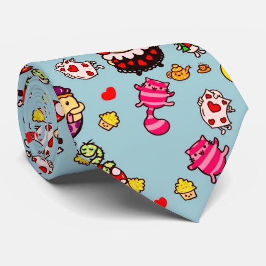 アリスワンダーランド不機嫌ハッターキャットドードルアートバイリー ネクタイ (ロール)