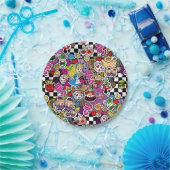 アリスワンダーランド不機嫌ハッターキャットドードルアートバイリー ペーパープレート (パーティー)