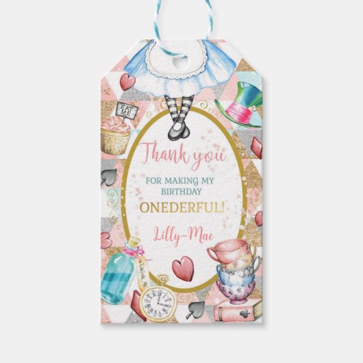 アリスワンダーランド不機嫌ハッターティーパーティー好意ラベル ギフトタグ (正面)