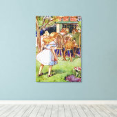 アリス不機嫌の帽子屋の茶のパーティー キャンバスプリント (インサイチュ (ウッドフロア))