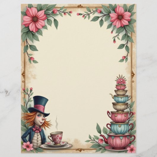 アリス不機嫌ハッタティーアップスタックスクラップブック紙 (正面)