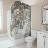 アリス不機嫌帽子屋さんの紅茶パーティー シャワーカーテン (インサイチュ)