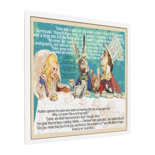アリス不機嫌帽子屋さんの紅茶パーティー メタルプリント (アングル)