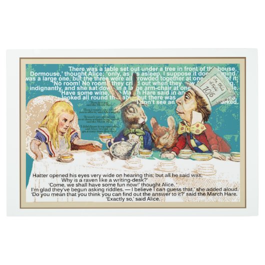 アリス不機嫌帽子屋さんの紅茶パーティー メタルプリント (正面)