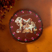 アリス公爵夫人チェシャーキャットブルゴーニュ ラウンドクッション