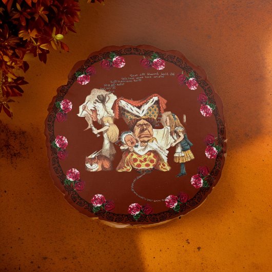 アリス公爵夫人チェシャーキャットブルゴーニュ ラウンドクッション