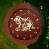 アリス公爵夫人チェシャーキャットブルゴーニュ ラウンドクッション