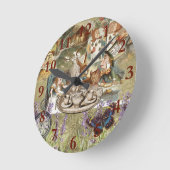 アリス冒険インワンダーランド不機嫌ティーパーティー ラウンド壁時計 (傾斜)