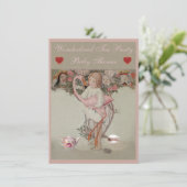 アリス及びピンクのフラミンゴのベビーシャワーのお茶会 招待状 (スタンド正面)