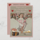 アリス及びピンクのフラミンゴは本のベビーシャワーを持って来ます エンクロージャーカード (正面/裏面)