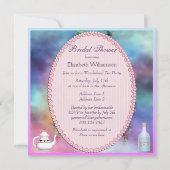 アリス及びフラミンゴのぶら下がったな月のブライダルシャワー 招待状 (裏面)