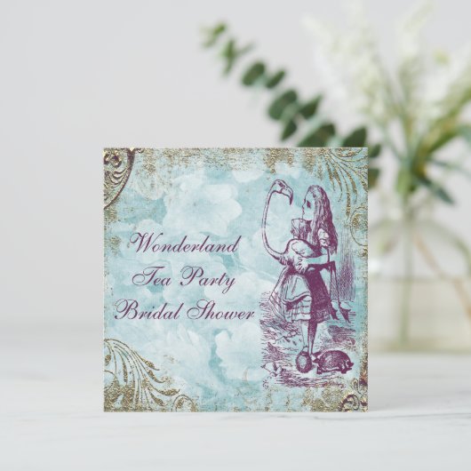 アリス及びフラミンゴの不思議の国のブライダルシャワー 招待状 (スタンド正面)
