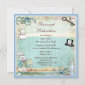 アリス及びフラミンゴの不思議の国の誕生日のお茶会 招待状 (裏面)