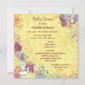 アリス及びブタのベビーの不思議の国のお茶会のベビーシャワー 招待状 (裏面)