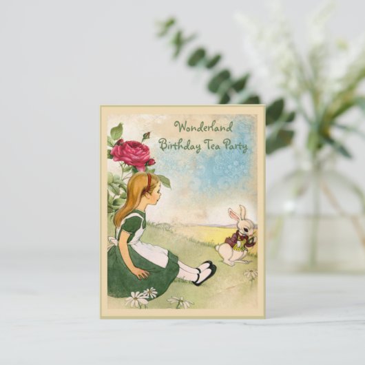 アリス及び白いウサギの不思議の国の誕生会 招待状 (スタンド正面)